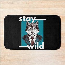 Stay Wild Business Wolf Bath Mat