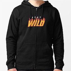 Stay Wild Black Zipped Hoodie