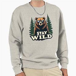 Bear Wild Design Pullover Sweatshirt