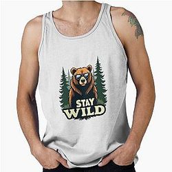 Bear Stay Wild Design Tank Top