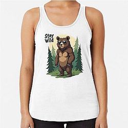 Animated Stay Wild Bear Tank Top