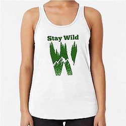 Stay wild mountain racerback tank top