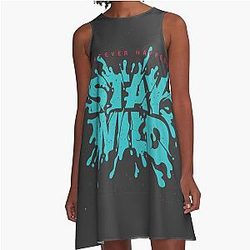 Stay Wild Lettering A-Line Dress