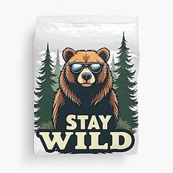 Bear Stay Wild Design Duvet Cover