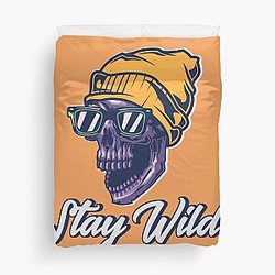 Stay Wild Skull Design Duvet Cover