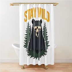 Stay Wild Bear Design Shower Curtain