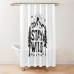 Stay Wild Adventure Graphic Tee Shower Curtain