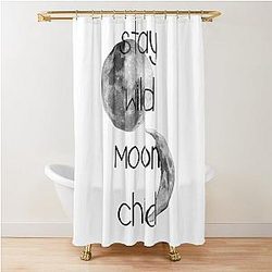 Stay wild moon child shower curtain