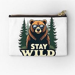 Bear Wild Design Zipper Pouch
