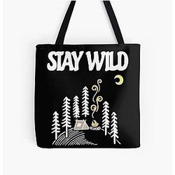 Stay Wild into the Wild All Over Print Tote Bag