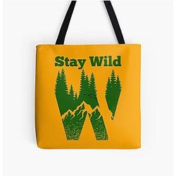 Stay wild mountain tote bag
