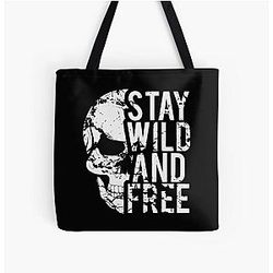 Stay Wild And Free Over Print Tote Bag
