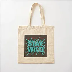 Stay Wild Lettering Cotton Tote Bag