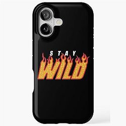 Stay Wild Fire Black iPhone Case