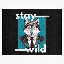 Stay Wild Business Wolf Jigsaw Puzzle