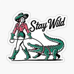 STAY WILD Country Cowgirl  Vintage Sticker