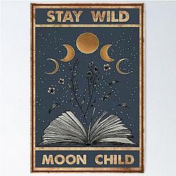 Vintage Love Book Moon Child Poster