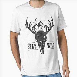 Stay Wild Deer Skull Stag Antlers Essential T-Shirt -> Stay Wild Deer Stag Antlers T-Shirt