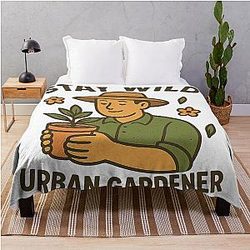 Stay Urban Gardener Throw Blanket