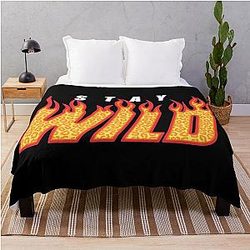 Stay Wild Black Throw Blanket
