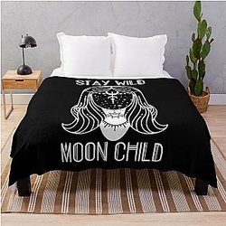Stay Wild Moon Child Throw Blanket