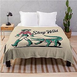STAY WILD Country Cowgirl Walking Alligator Throw Blanket
