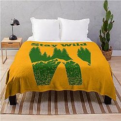 Stay Wild Mountain Throw Blanket