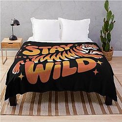 Stay Wild Tiger Throw Blanket