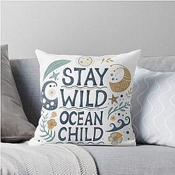 Stay Ocean Child Throw Pillow