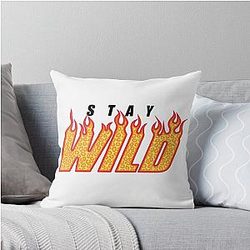 Stay Wild White Throw Pillow