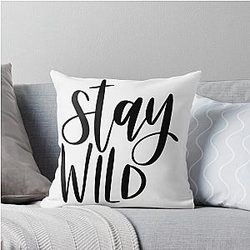 Stay wild throw pillow