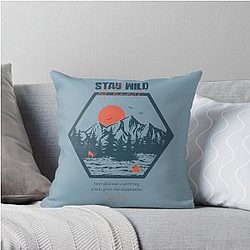 Stay Wild at Heart and John Muir Quote Throw Pillow