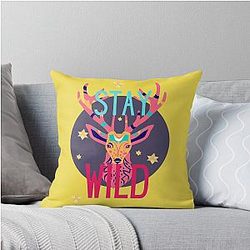 Deer Stay Wild Throw Pillow
