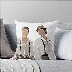 Damon and Stefan Salvatore Vampire Diaries Throw Pillow