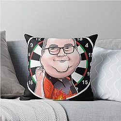 Caricatura Stephen Bunting by Darts Attack Throw Pillow