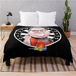 Caricature Stephen Bunting by Darts Attack Throw Blanket