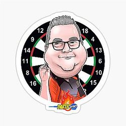Caricatura of Stephen Bunting by Darts Attack Sticker
