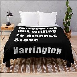 Introverted but willing to discuss Steve Harrington white throw blanket