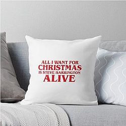 Steve Harrington Sticker Throw Pillow