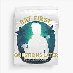 Bat First, Steve Harrington in Full Swing Duvet Cover