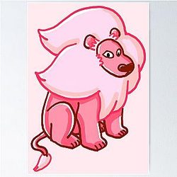 Lion from Steven Universe with Pink Highlights Poster