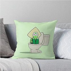 Steven Universe Peridot in the Toilet Throw Pillow