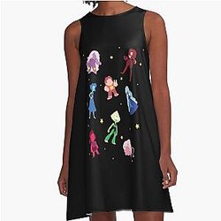 Steven Universe Characters and A-Line Stars Pattern Dress