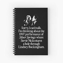 Stevie Nicks Shirt 1997 Live Performance of Silver Springs M4467 Spiral Notebook