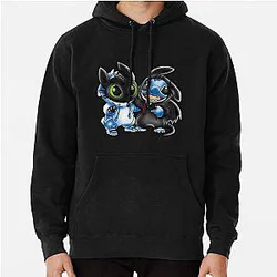 Stitch And Toothless Change Uniform Pullover Hoodie