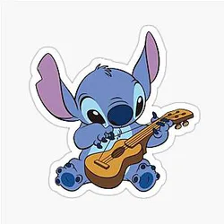 Stitch Playing Ukulele Sticker