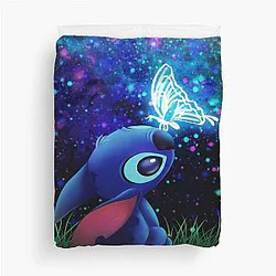Stitch Butterfly Starry Sky Duvet Cover