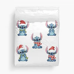 Cute Christmas Stitch Sitting Kawaii Holiday Character Pack Duvet Cover