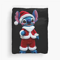Cute Stitch Christmas Embroidery Holiday Needlework Art Duvet Cover