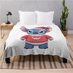 Stitch Christmas Sweater - Cute Holiday Throw Blanket